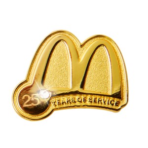 Gold Plated 25 Years of Service Pin