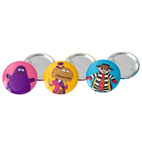 Retro Characters Mini Buttons Set of 3