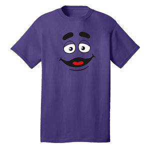 Adult Purple Grimace Face T-Shirt