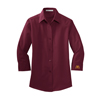 Ladies' 3/4 Sleeve Dress Shirt Burgundy