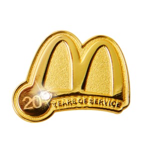 Gold Plated 20 Years of Service Pin