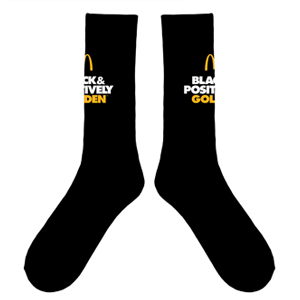 Black & Positively Golden Athletic Socks