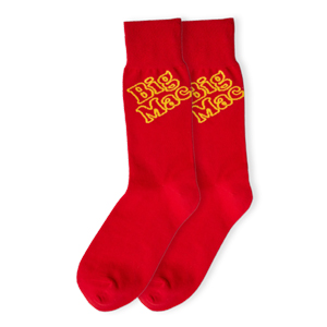 Red Big Mac Retro Logo Socks