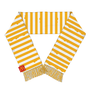 Melty Cheese Stripe Scarf with Fringe