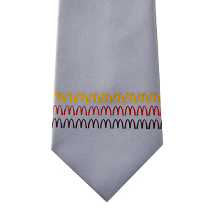 Men's Grey Tie with Yellow/Orange/Brown Arches
